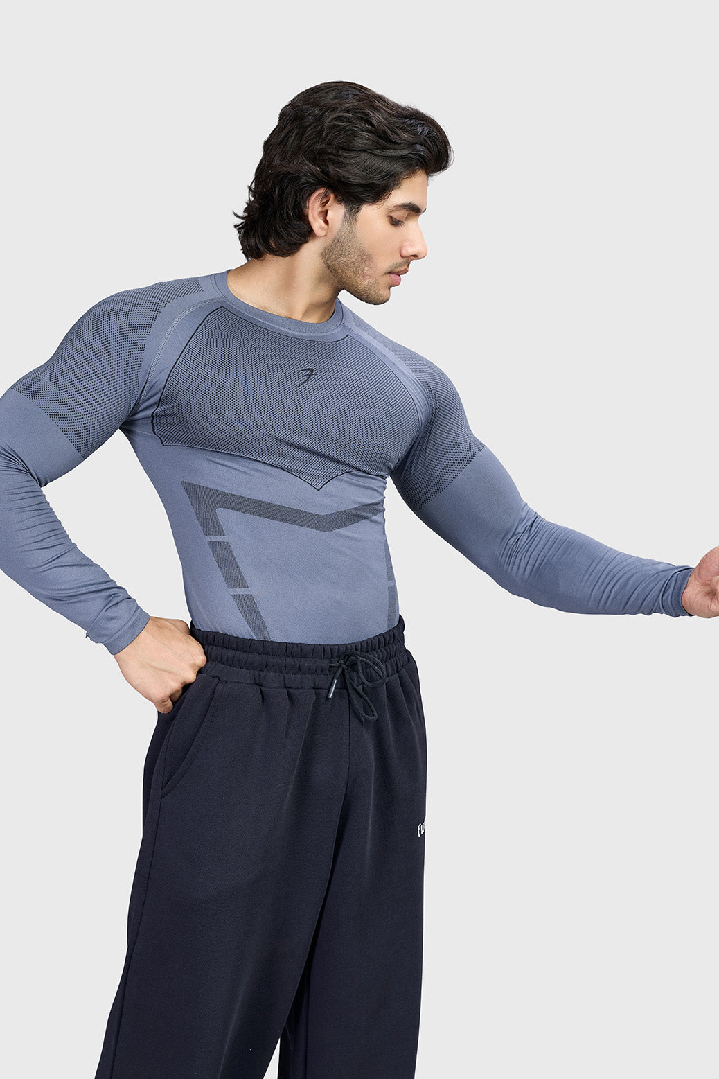 Alpha Seamless Fullsleeves T-shirt Light Grey