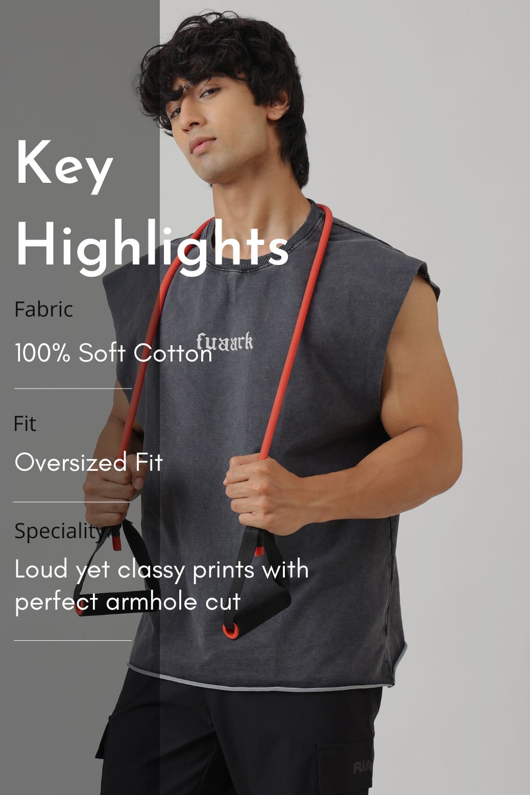Blackout Washed Capsleeves Tank Dark Grey
