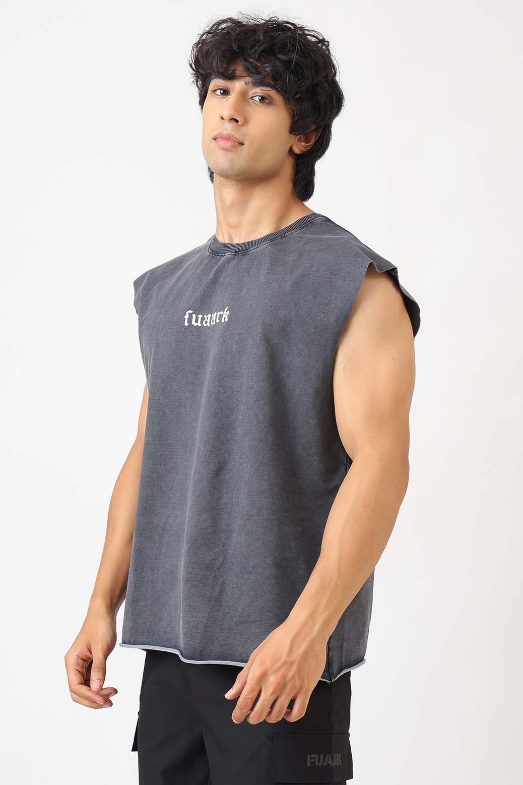 Blackout Washed Capsleeves Tank Dark Grey