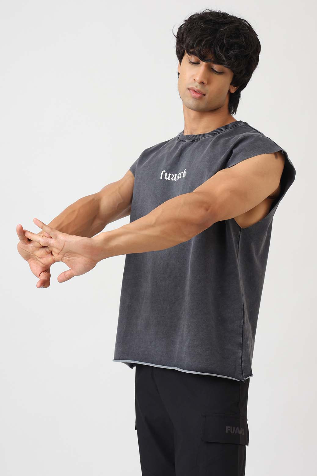 Blackout Washed Capsleeves Tank Dark Grey
