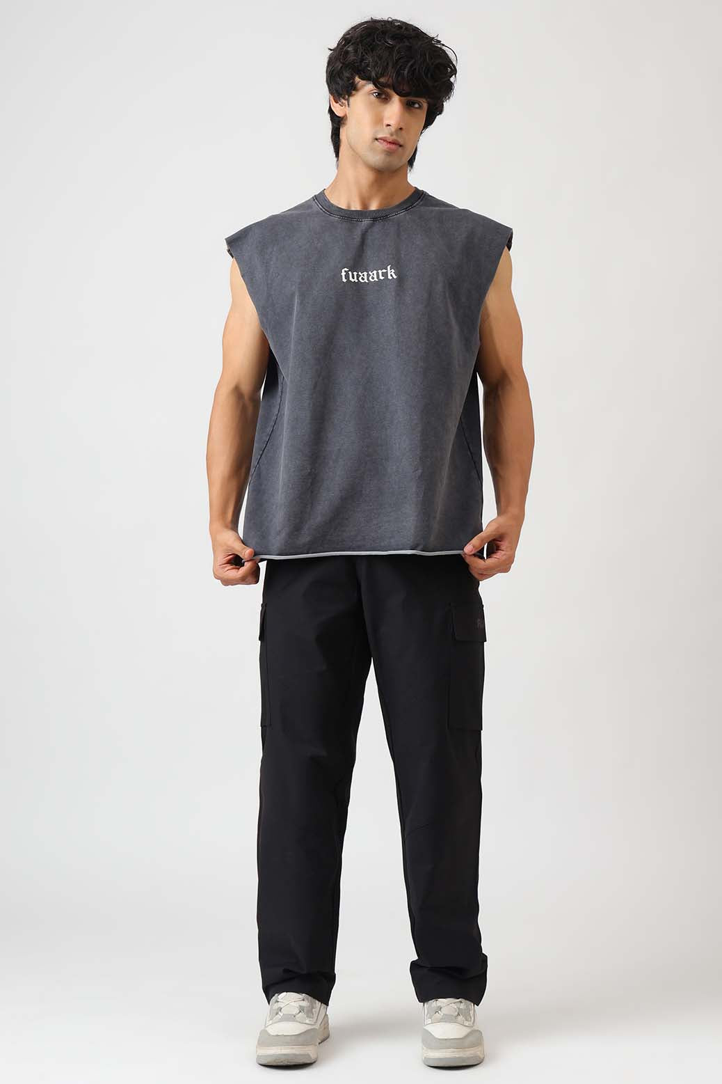Blackout Washed Capsleeves Tank Dark Grey