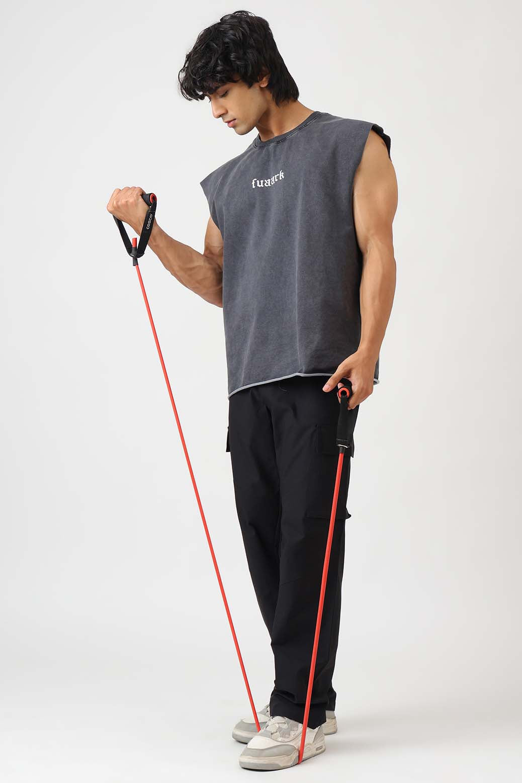 Blackout Washed Capsleeves Tank Dark Grey