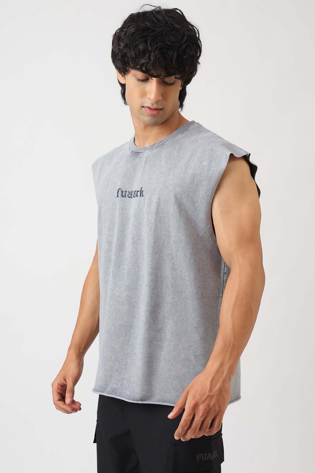 Blackout Washed Capsleeves Tank Light Grey