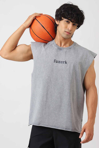 Blackout Washed Capsleeves Tank Light Grey