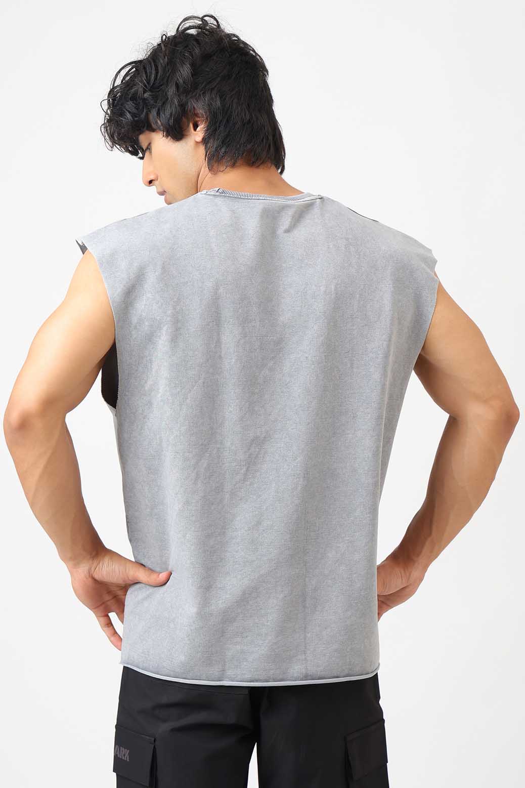 Blackout Washed Capsleeves Tank Light Grey