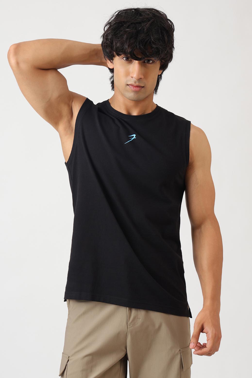 Built Strong Muscle Tank Black/Blue