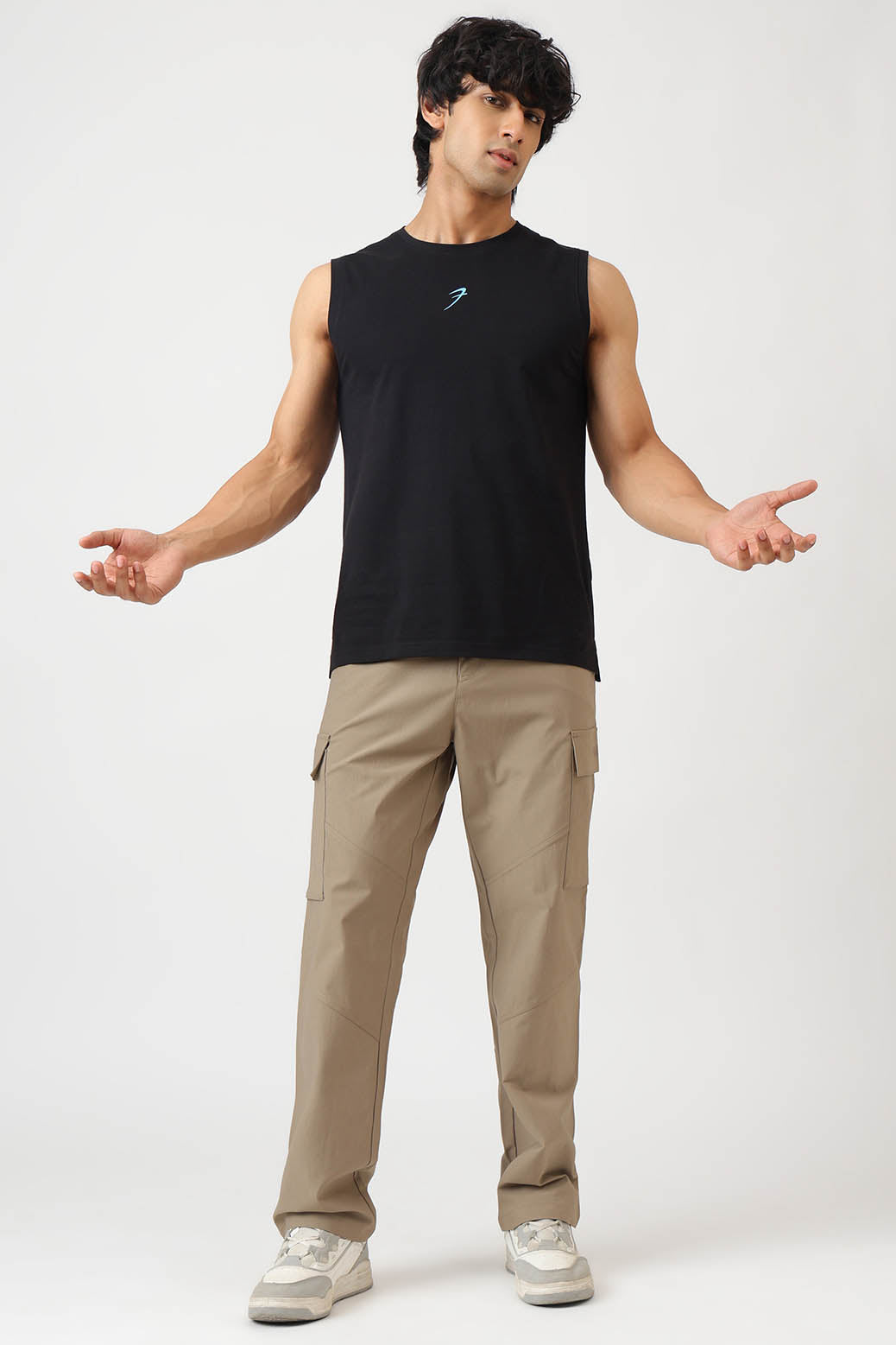 Built Strong Muscle Tank Black/Blue