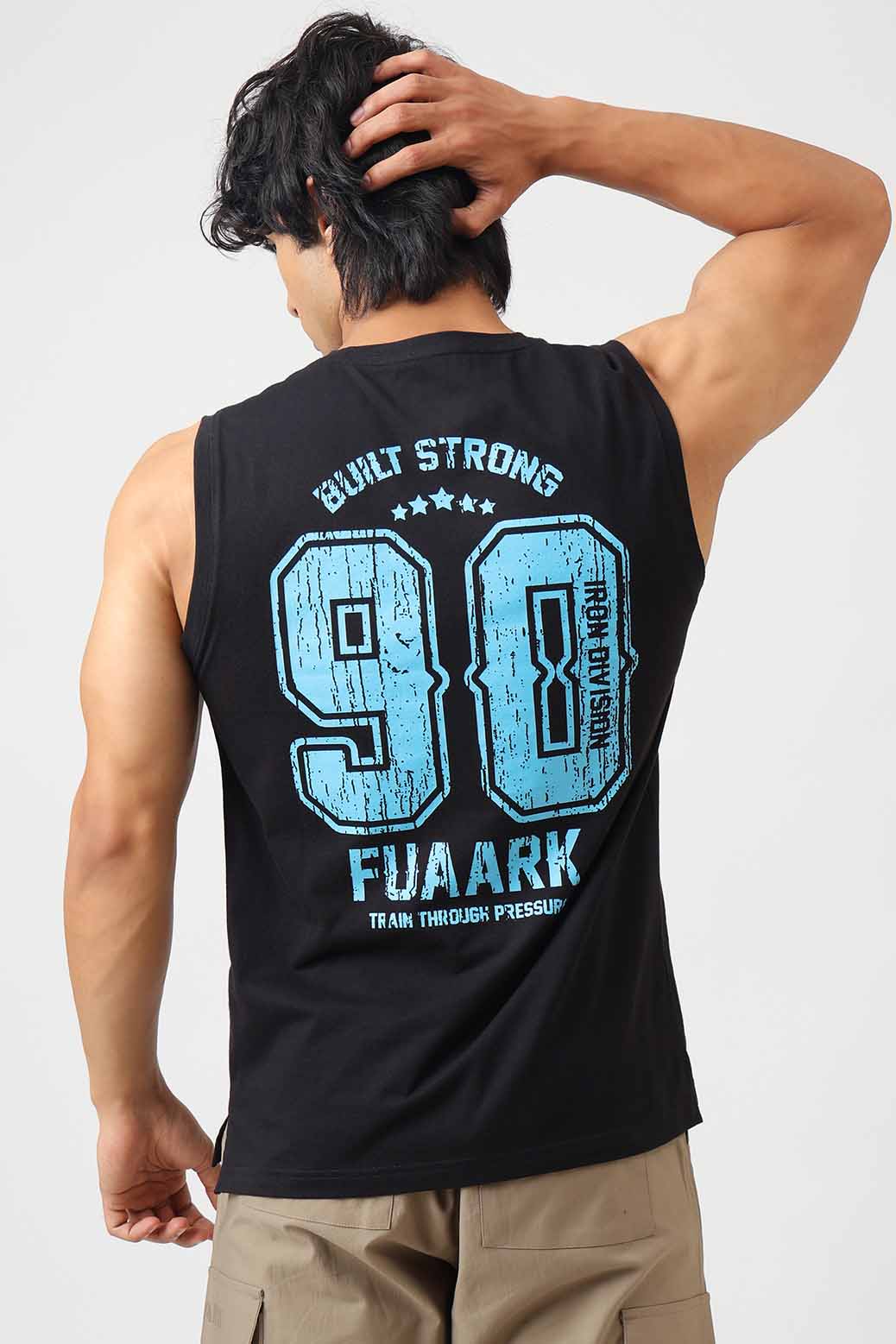 Built Strong Muscle Tank Black/Blue