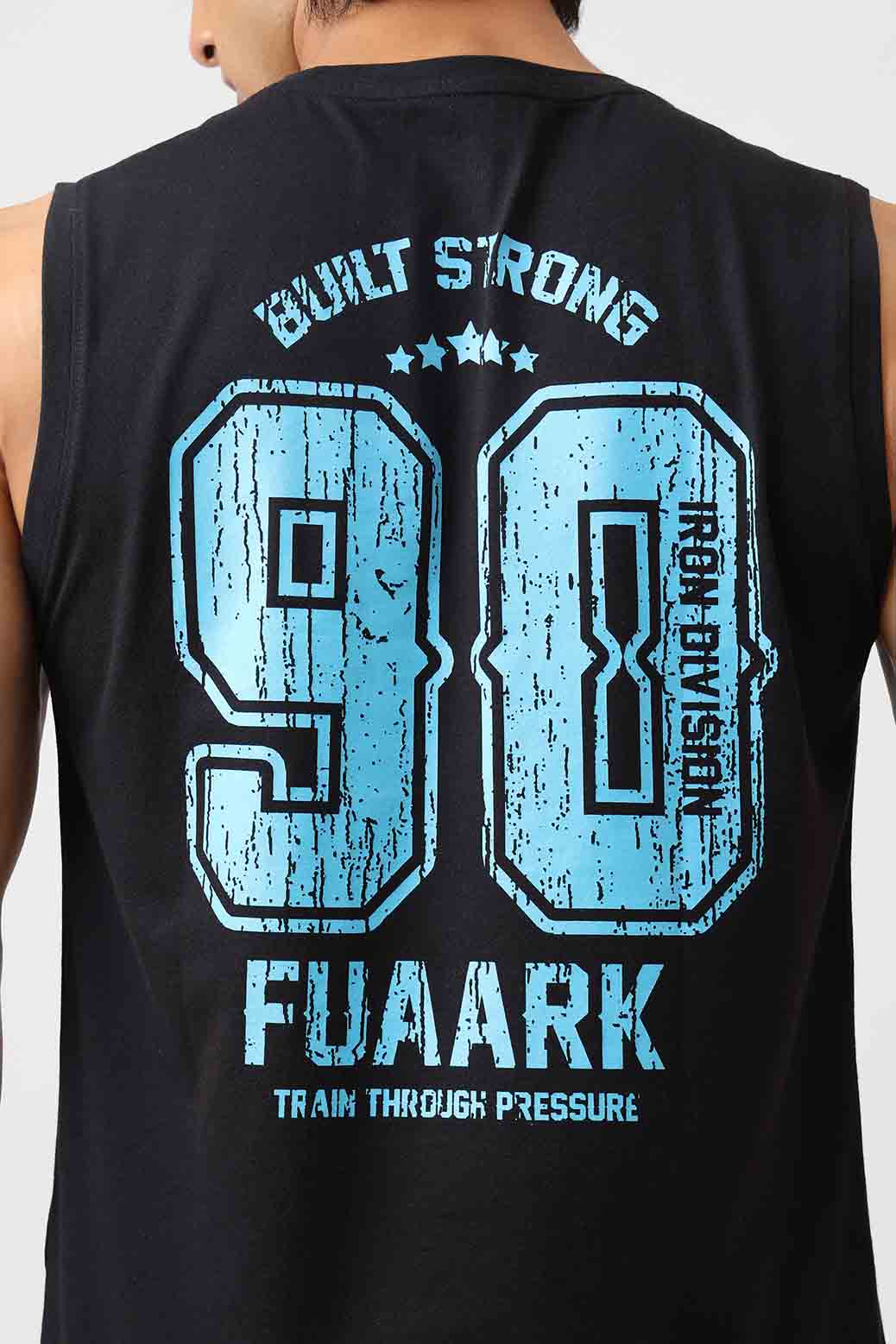 Built Strong Muscle Tank Black/Blue