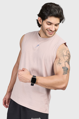 Built Strong Muscle Tank Beige