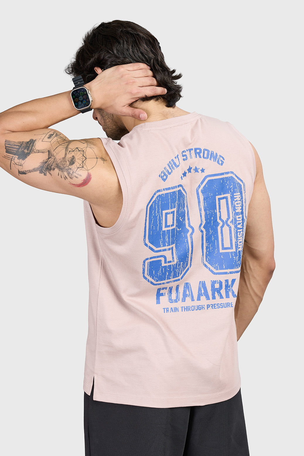 Built Strong Muscle Tank Beige