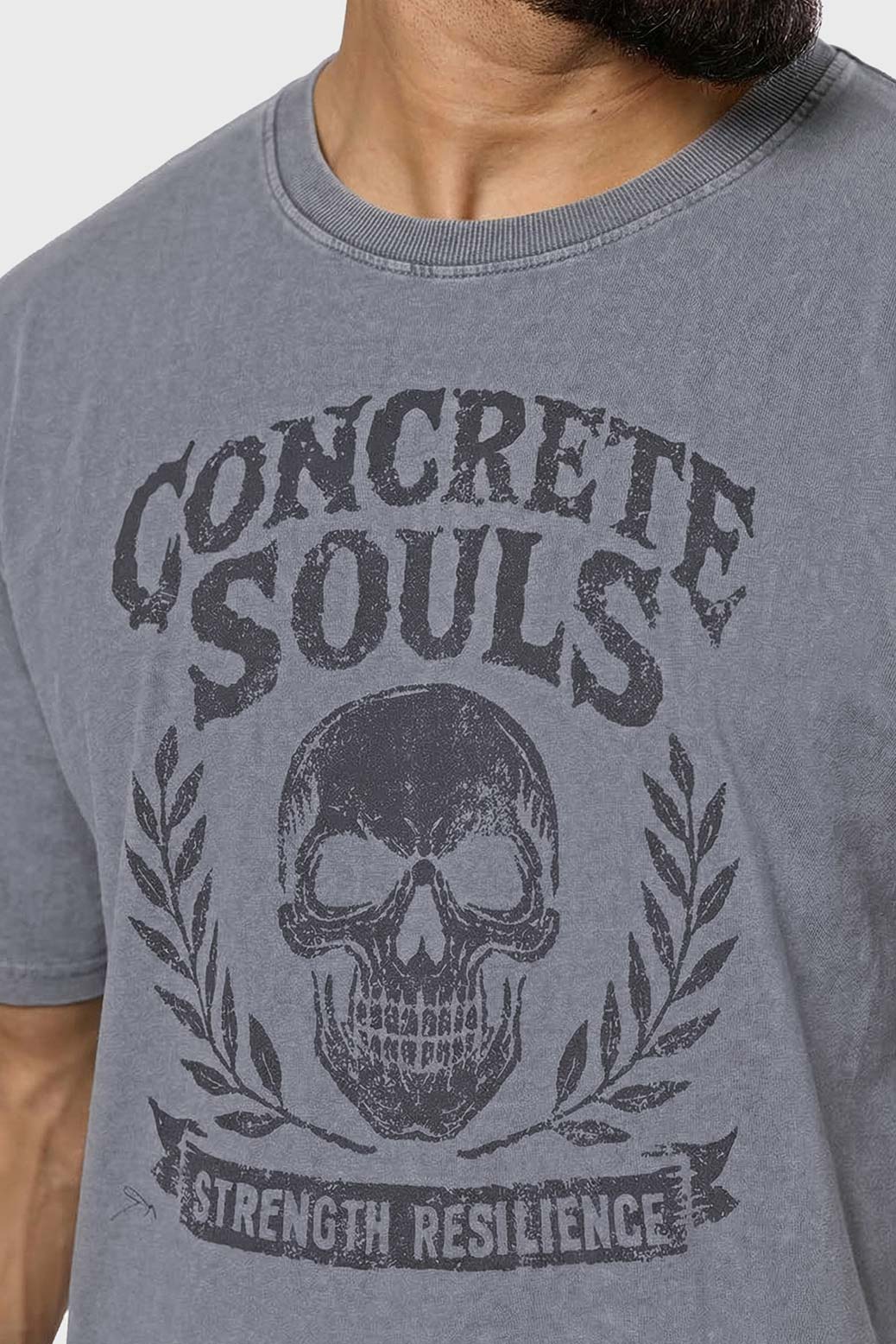 Concrete Soul Washed Oversized T-shirt Light Grey