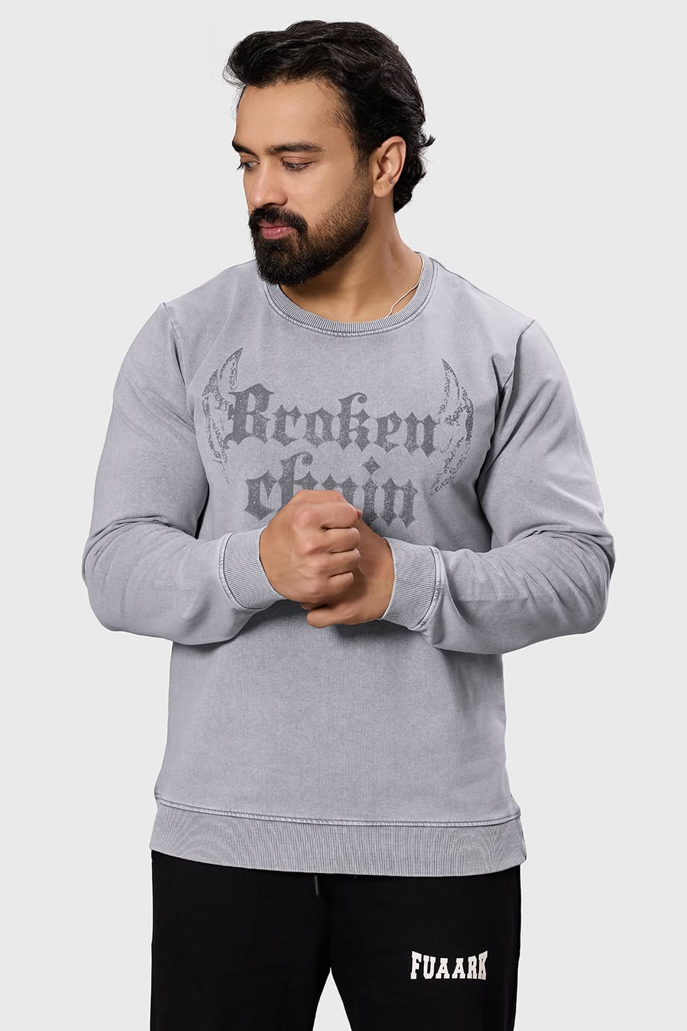 Shadow Washed Sweatshirt Light Grey