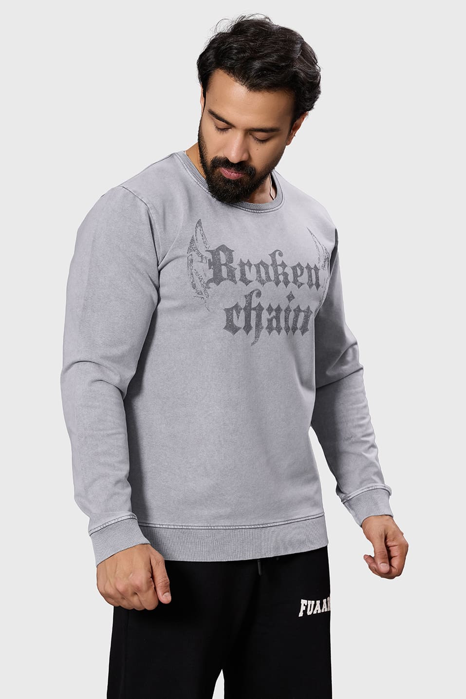 Shadow Washed Sweatshirt Light Grey