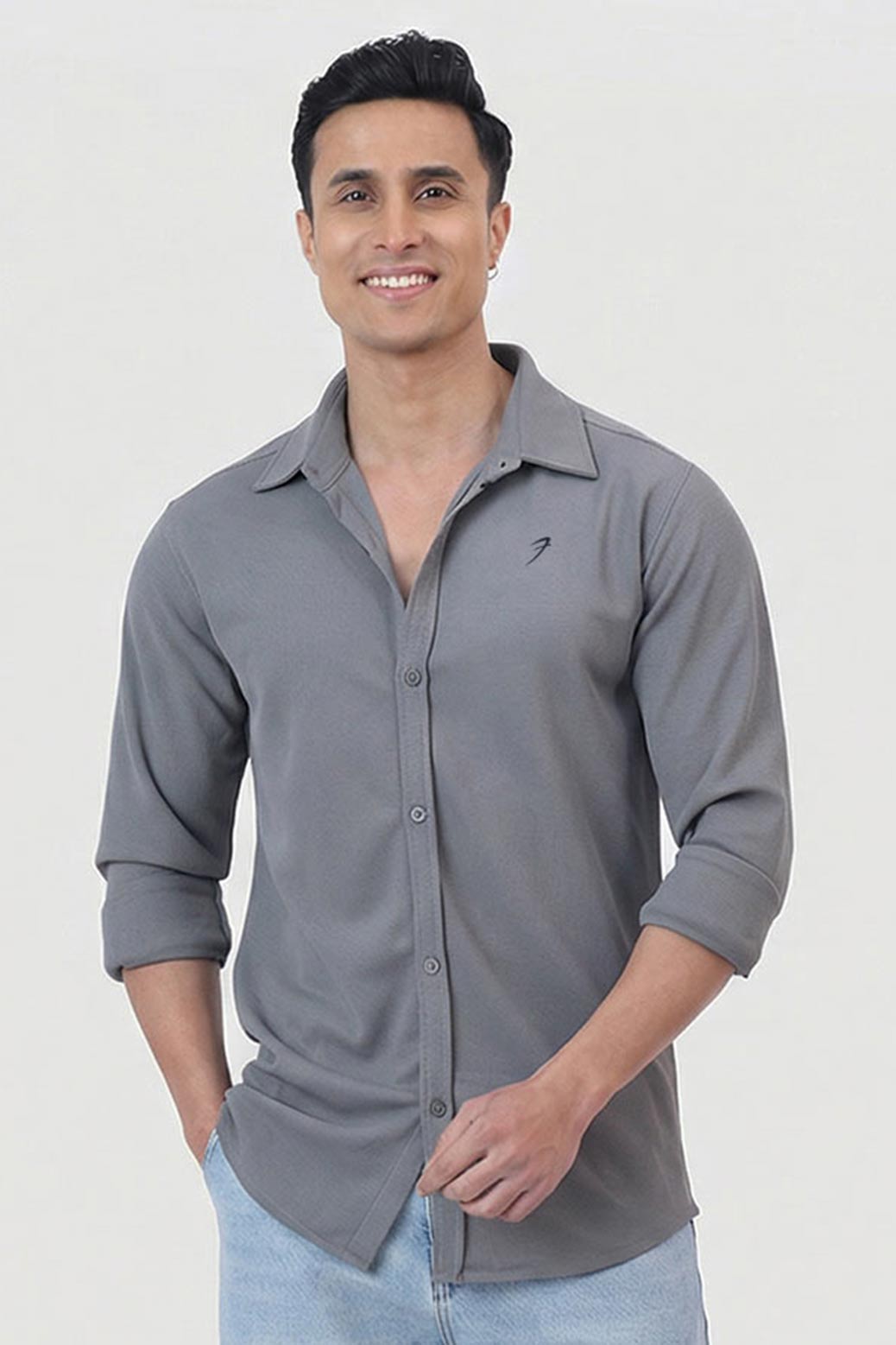 Foundation Fullsleeves Shirt Light Grey