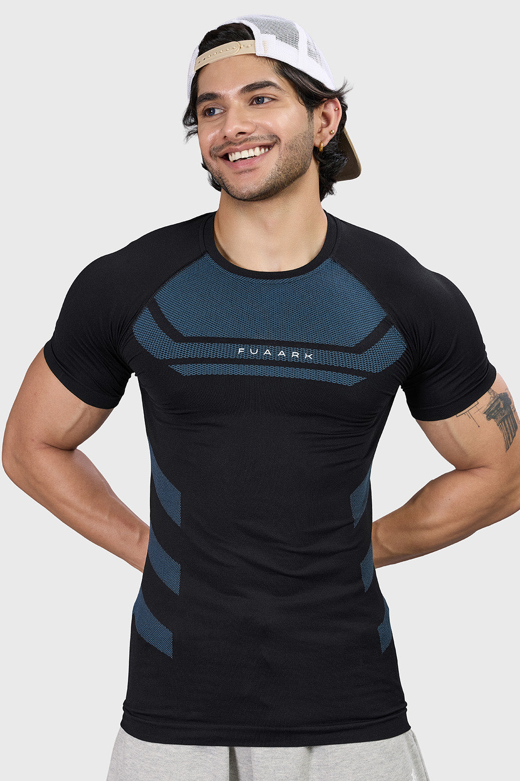Flux Seamless T-shirt Black/Sea Green