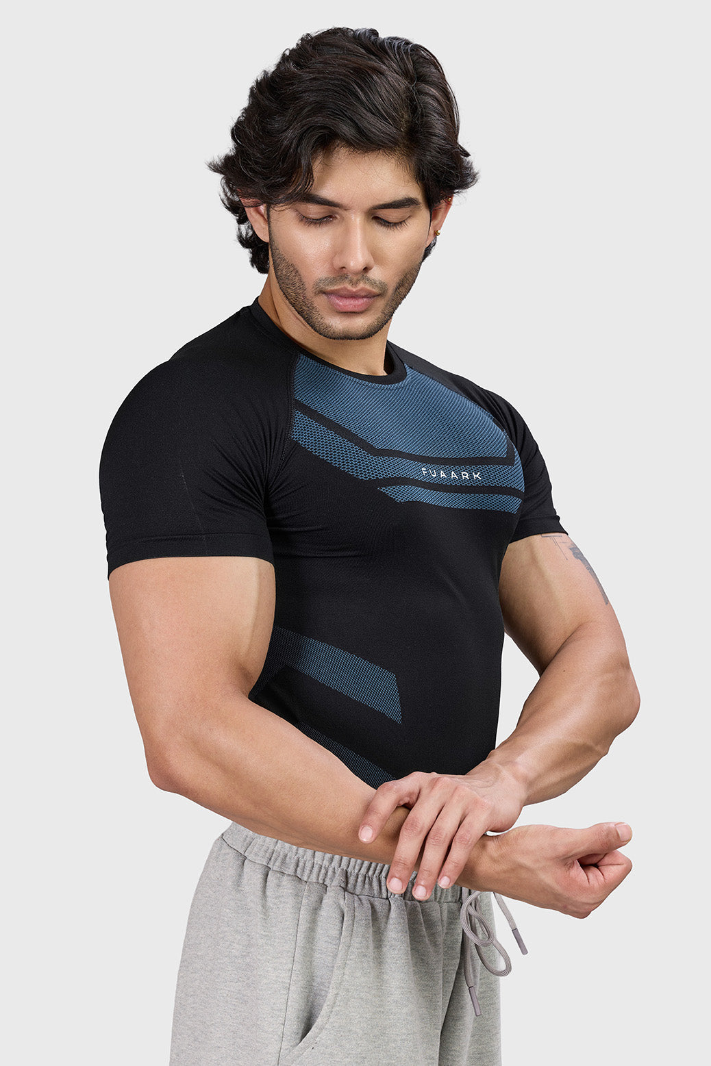 Flux Seamless T-shirt Black/Sea Green