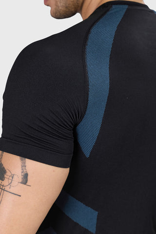 Flux Seamless T-shirt Black/Sea Green