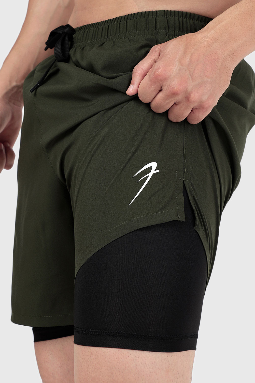 in Compression Shorts Olive - Main Image