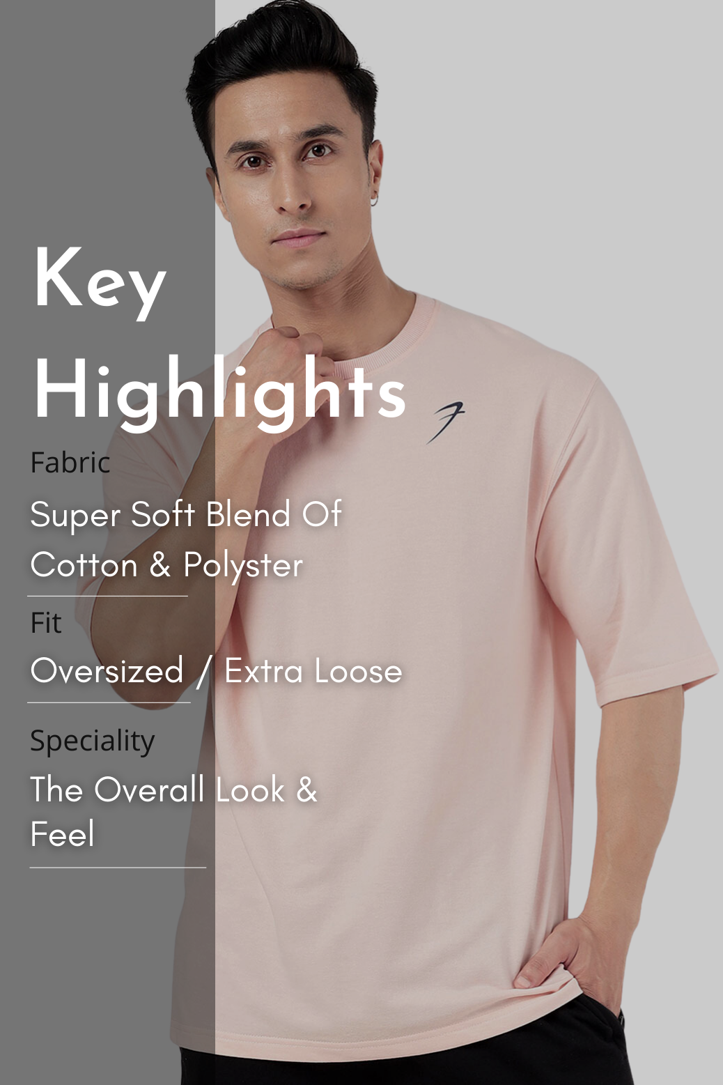 Classic Oversized Tshirt Light Pink