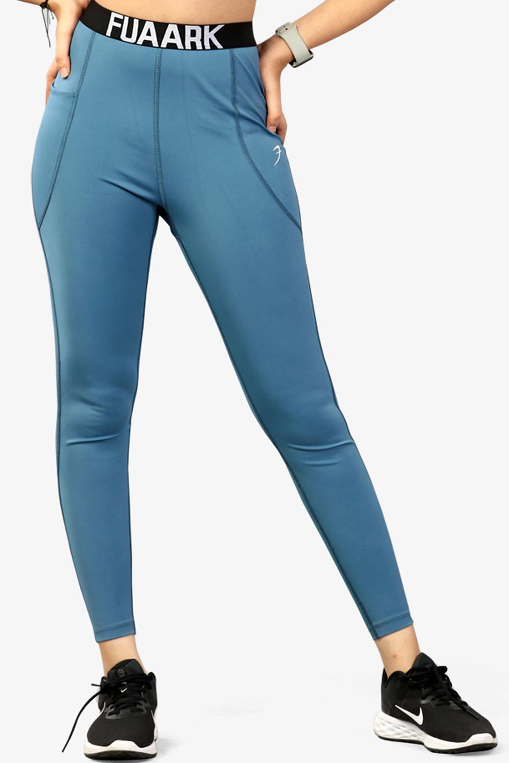 Ocean Blue Anti cellulite leggings with scrunch booty - Worldwide shipping