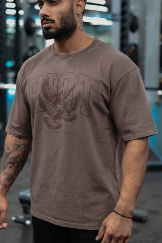 Shadow Washed Oversized T-shirt Brown