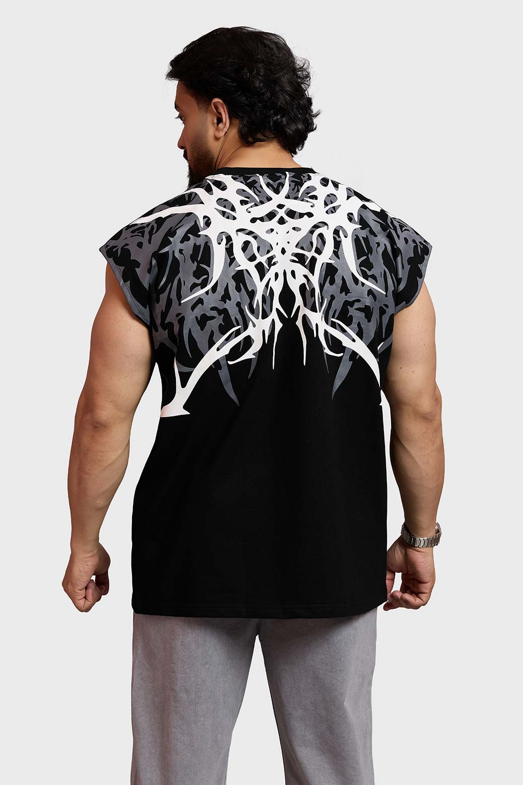 Grim Capsleeve Tank Black