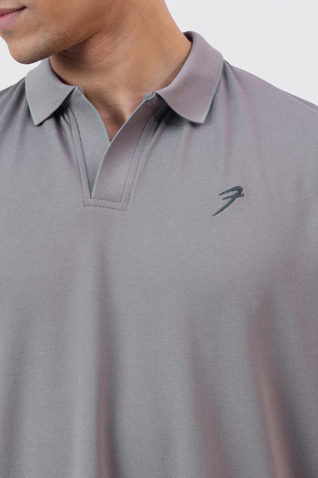 Noir Oversized Polo T-shirt Grey