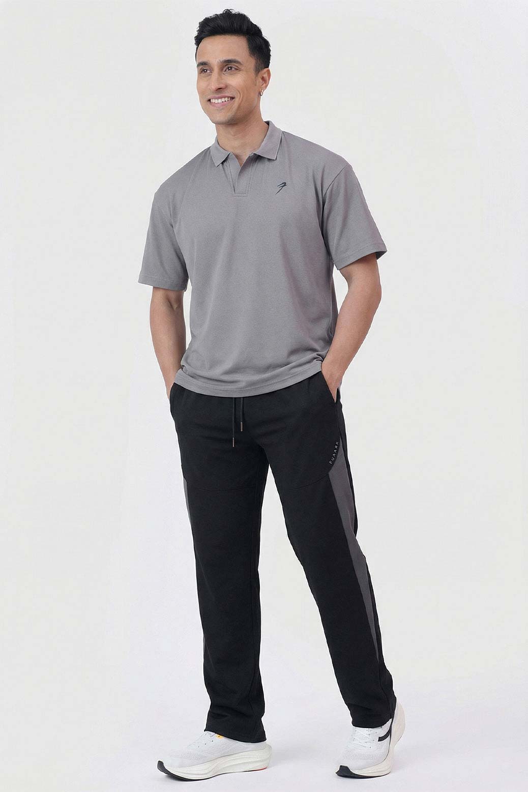 Noir Oversized Polo T-shirt Grey