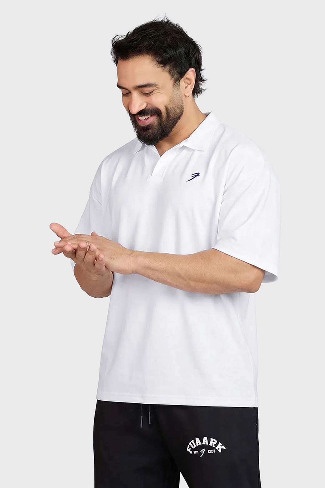 Noir Oversized Polo T-shirt White