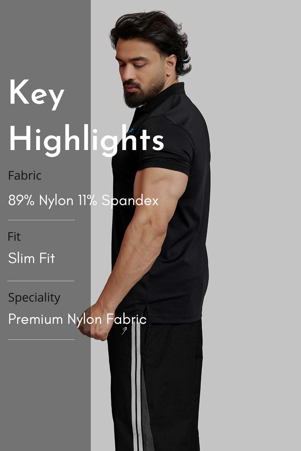 Obsidian Polo T-shirt Black