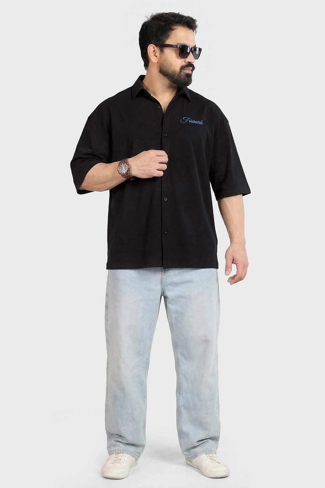Off Duty Oversized Shirt Black
