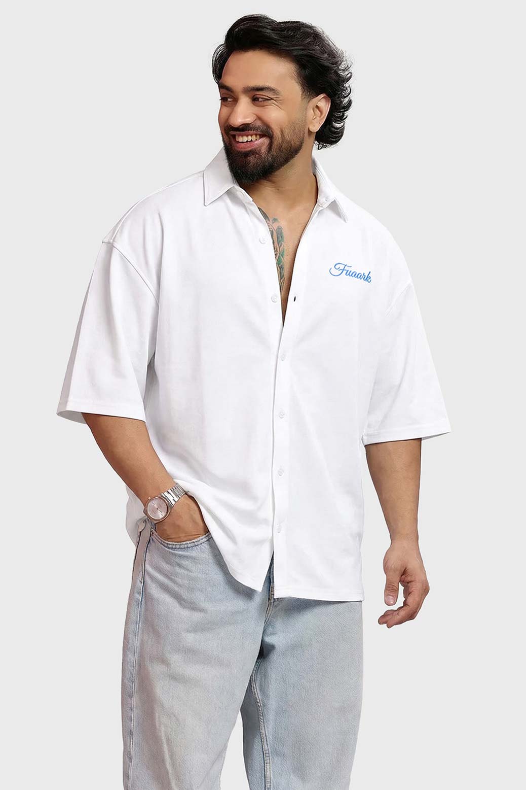 Off Duty Oversized Shirt White