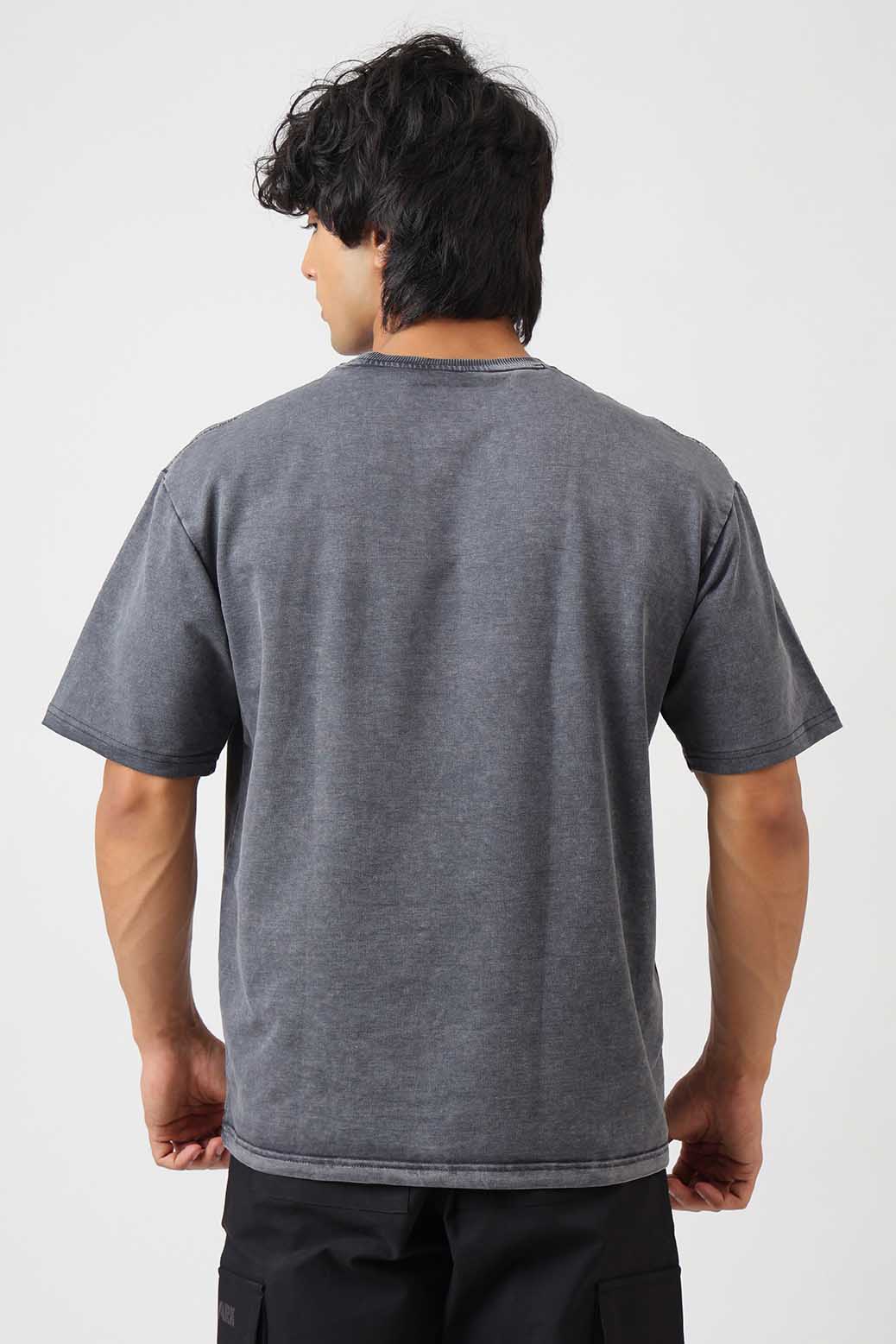 Raw Washed Oversized T-shirt Dark Grey