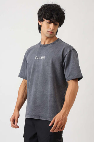 Raw Washed Oversized T-shirt Dark Grey