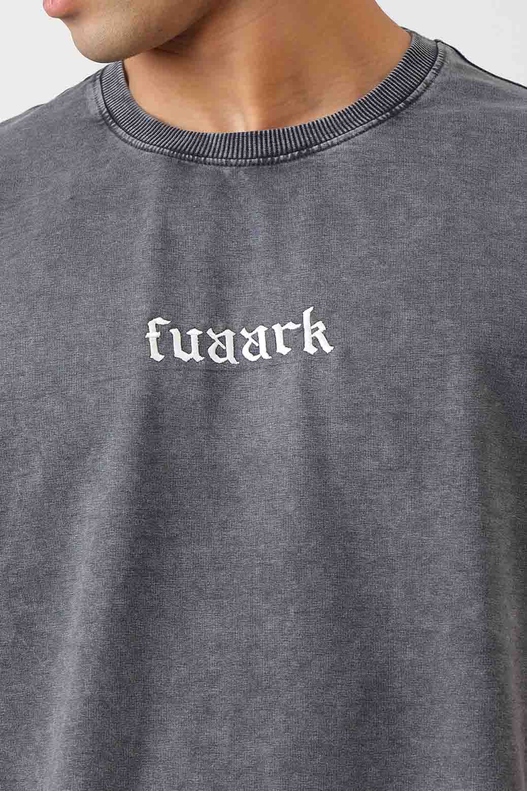 Raw Washed Oversized T-shirt Dark Grey