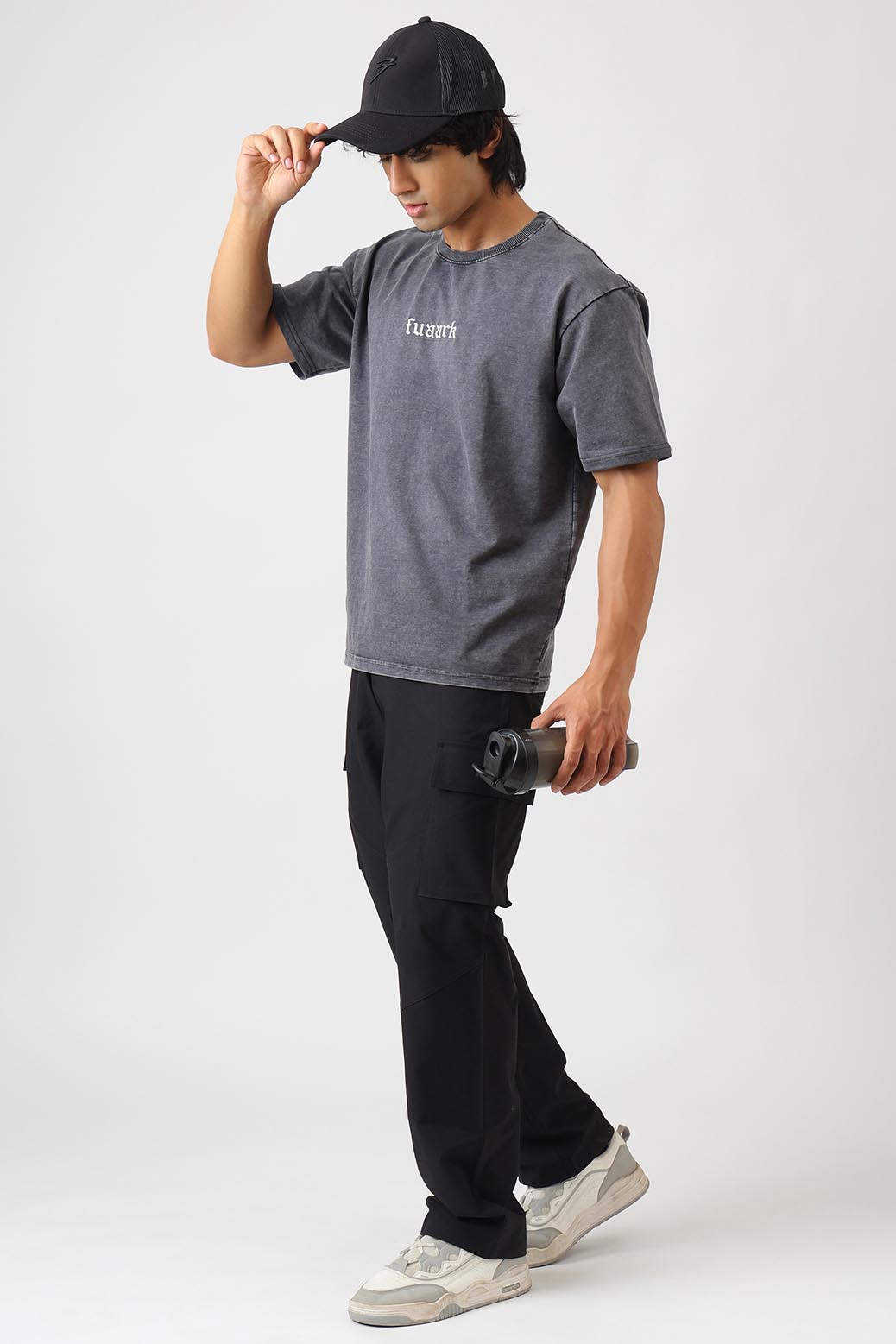 Raw Washed Oversized T-shirt Dark Grey