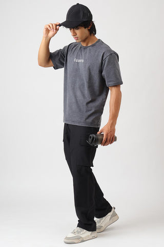 Raw Washed Oversized T-shirt Dark Grey