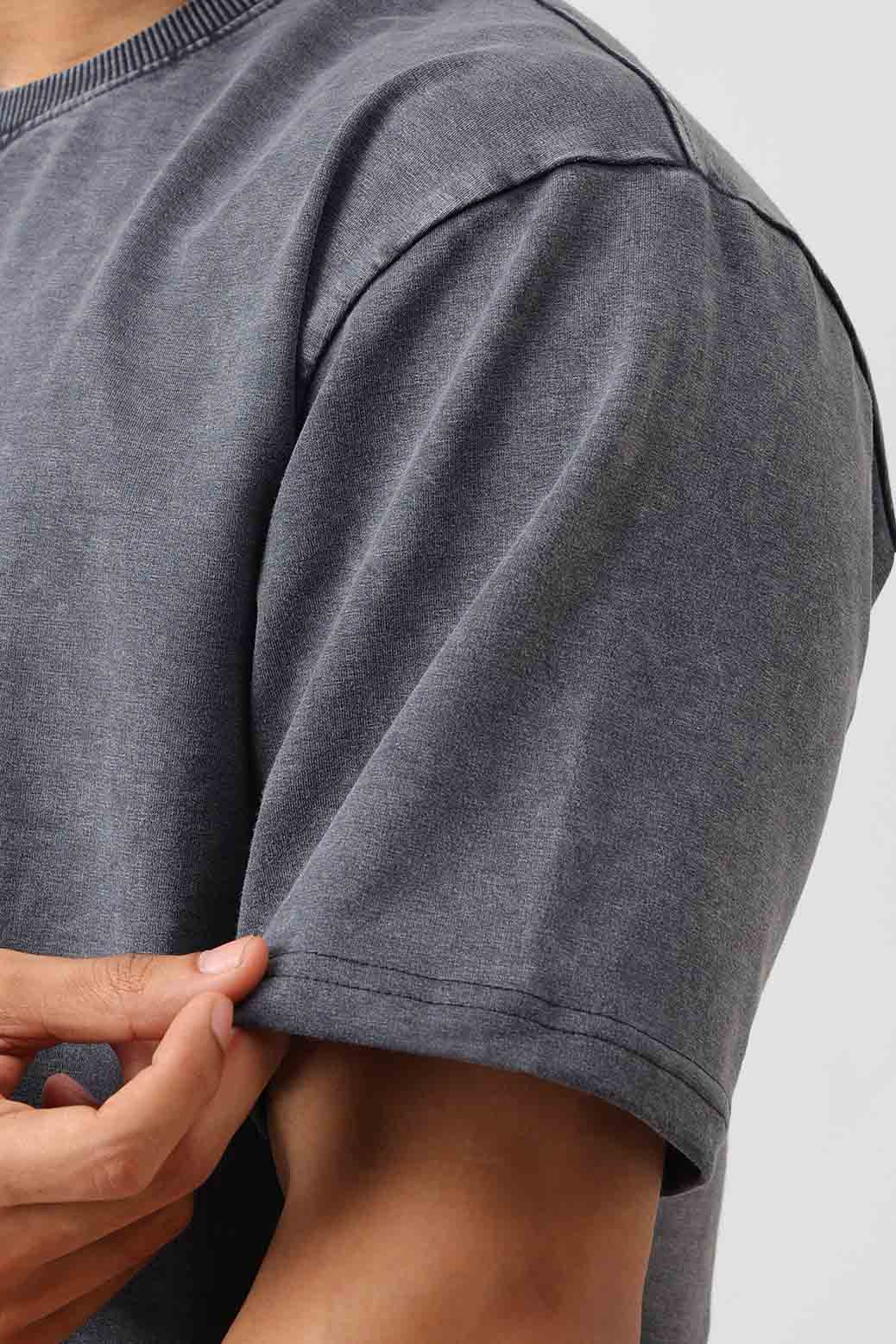 Raw Washed Oversized T-shirt Dark Grey