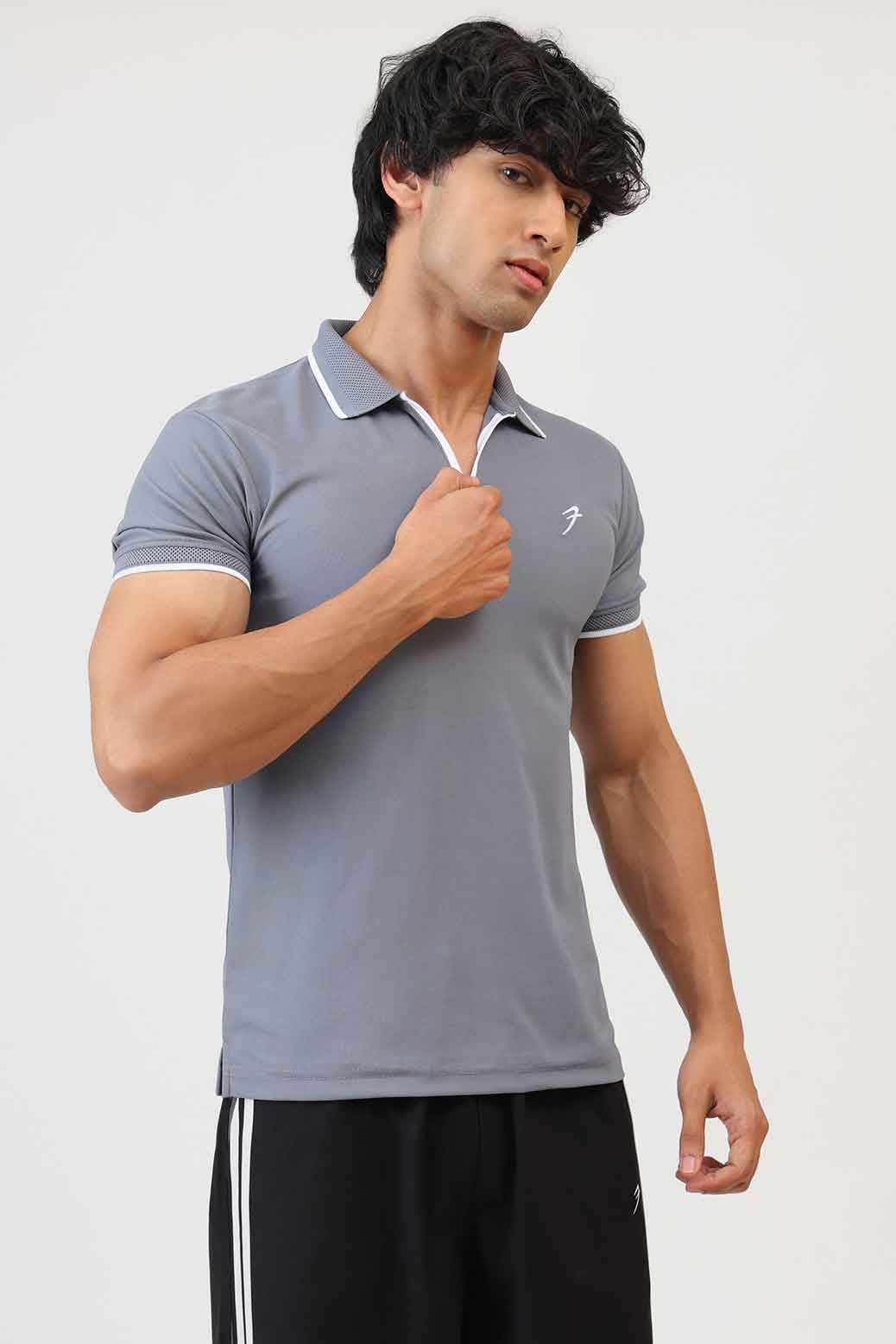 Stride Polo T-shirt Grey