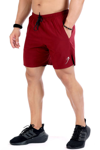 2 in 1 Compression Shorts Maroon