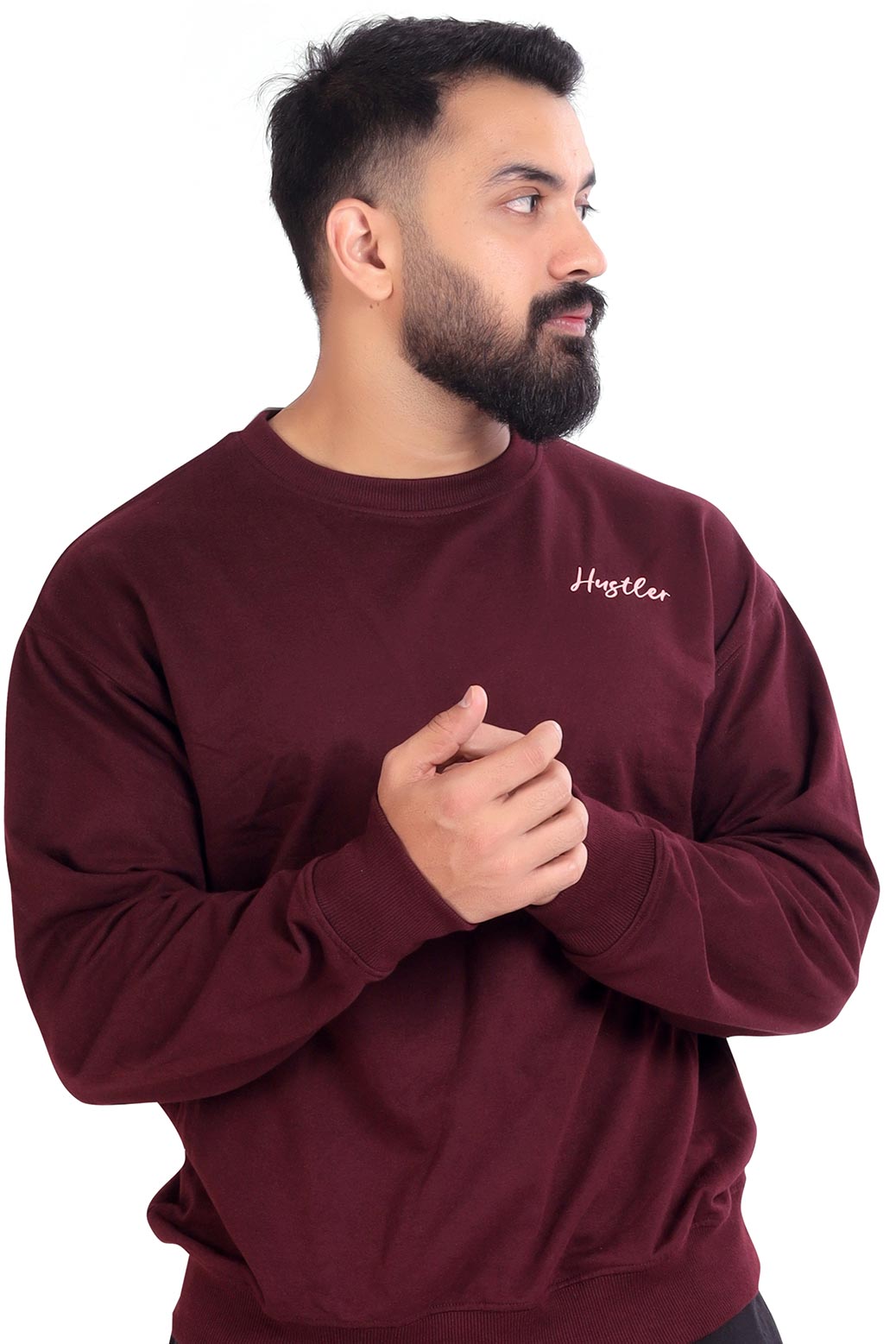 Hustler Oversized Sweatshirt Maroon