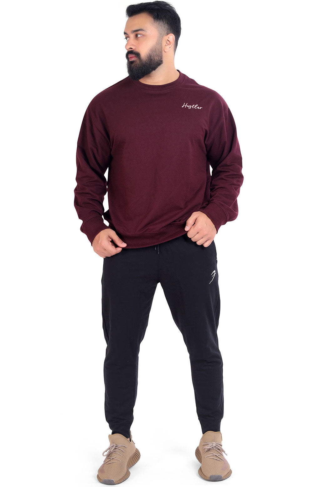 Hustler Oversized Sweatshirt Maroon