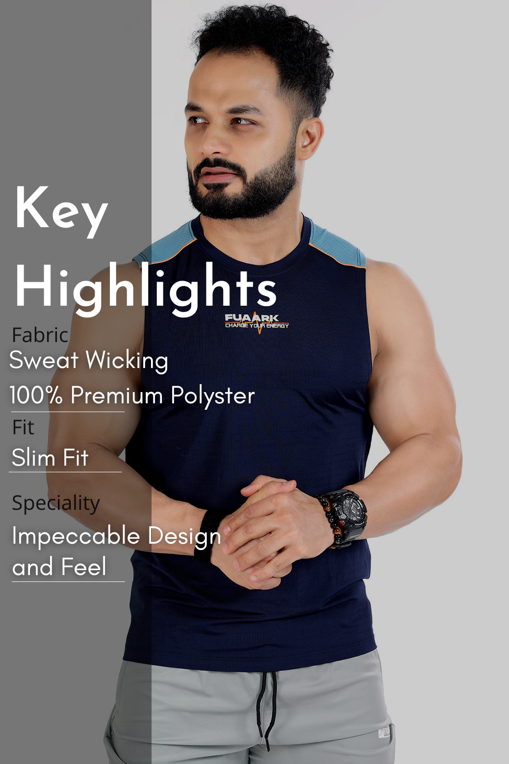 Lining Tank Navy