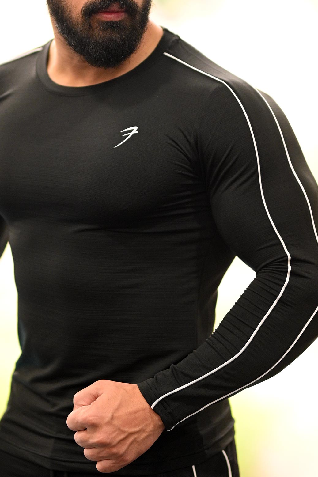 Revival Piping Fullsleeves Tshirt Black