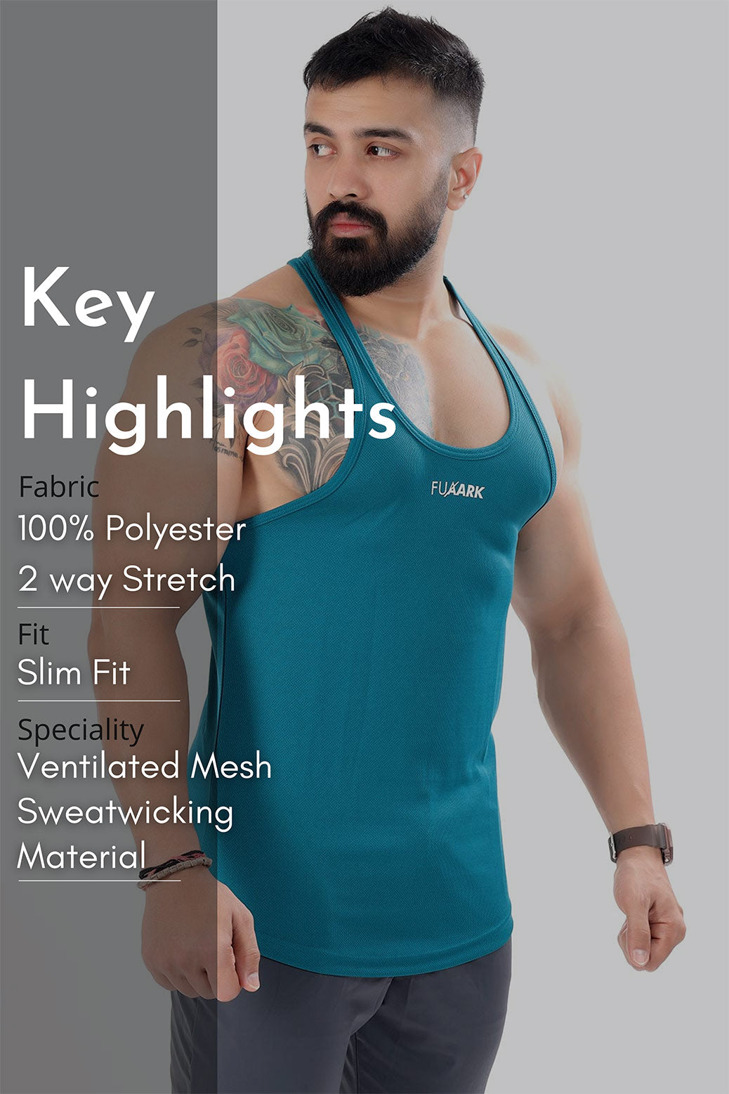 Buy Teal Mesh Vest for men online | Fuaark.com – FUAARK