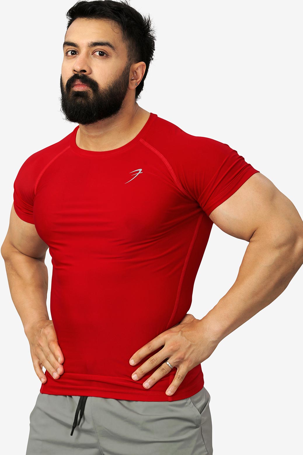 Nylon Compression T-shirt Red